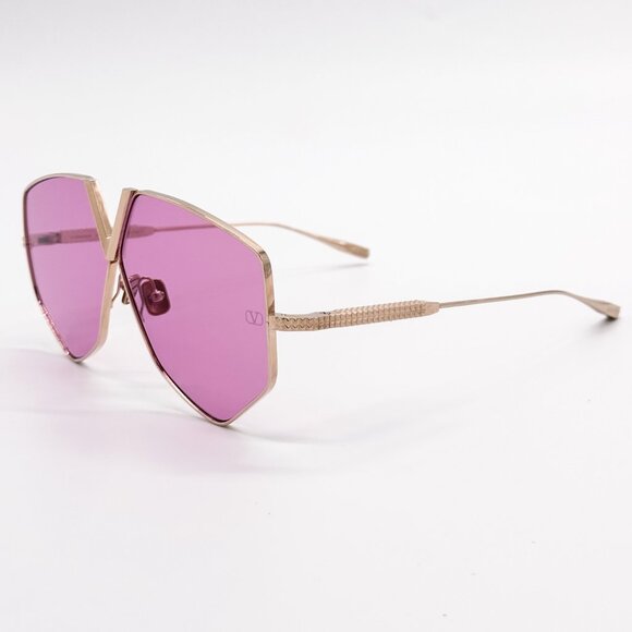 NEW VALENTINO V-HEXAGON VLS-115C WOMEN PINK TITANIUM SUNGLASSES VALENTINO - Picture 6 of 11